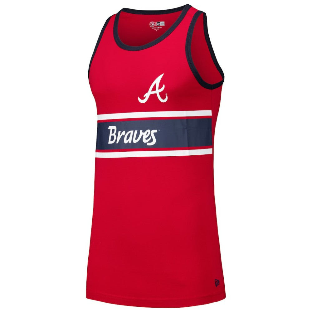 Atlanta Braves Jersey Ringer Tank Top Red | New Era
