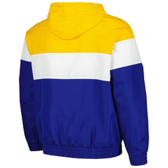 Milwaukee Brewers Ripstop Raglan Quarter-Zip Hoodie Windbreaker Jacket Royal | New Era