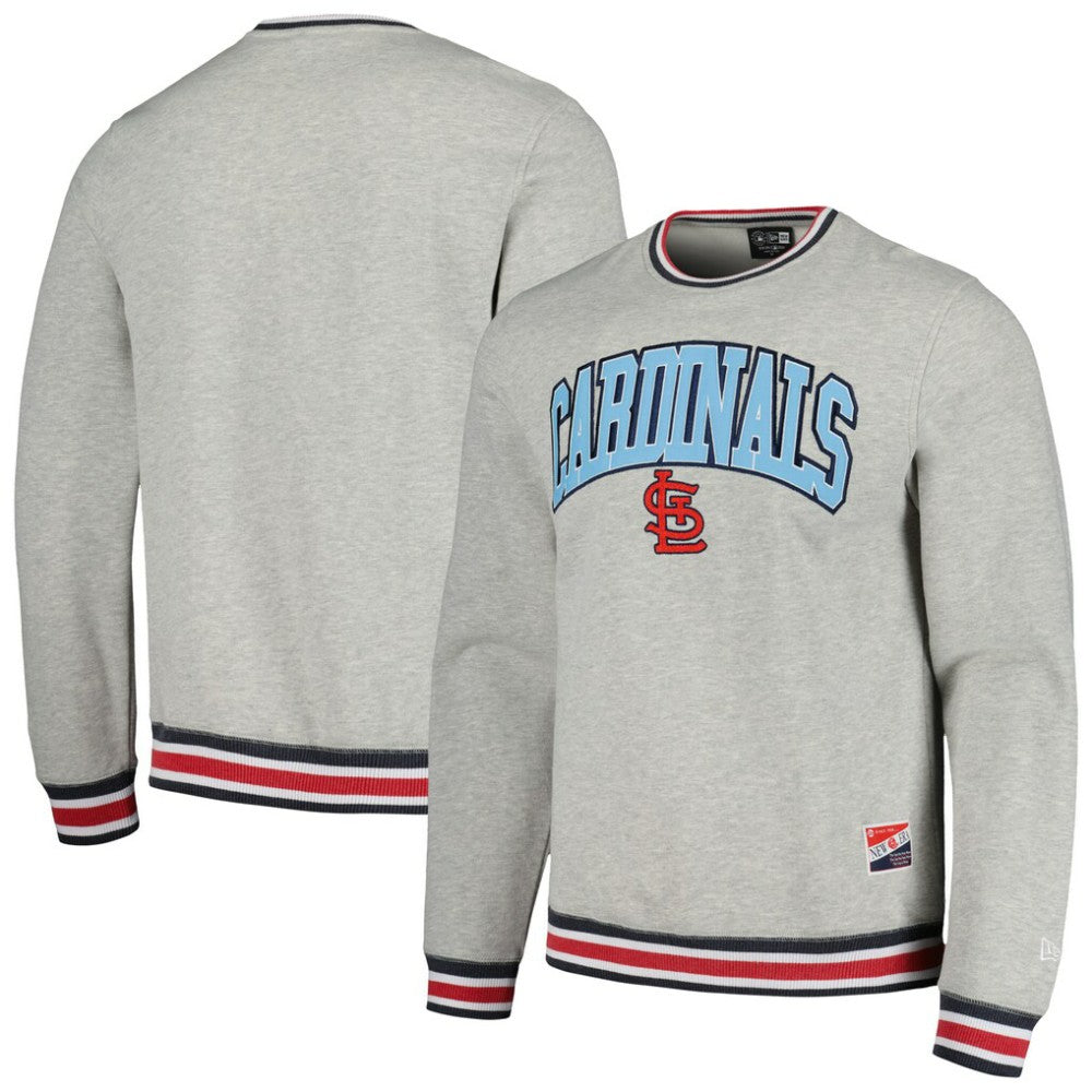 St. Louis Cardinals Throwback Classic Pullover Sweatshirt Heather Gray | New Era