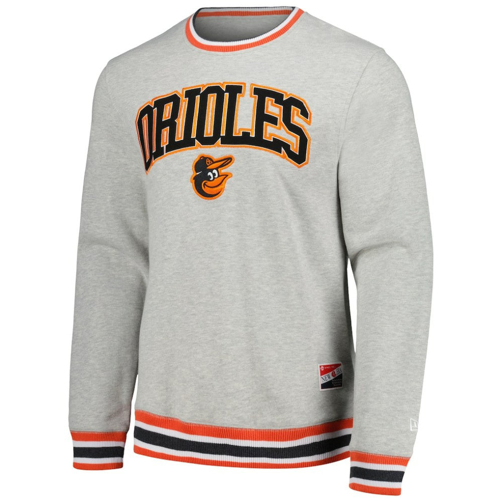 Baltimore Orioles Throwback Classic Pullover Sweatshirt Heather Gray | New Era