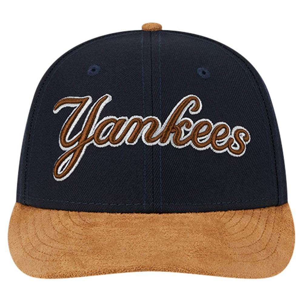 New York Yankees Team Suede Visor Low Profile 59FIFTY Fitted Hat Navy | New Era