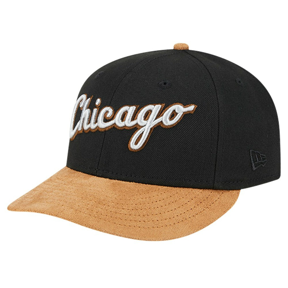 Chicago White Sox Team Suede Visor Low Profile 59FIFTY Fitted Hat Black | New Era