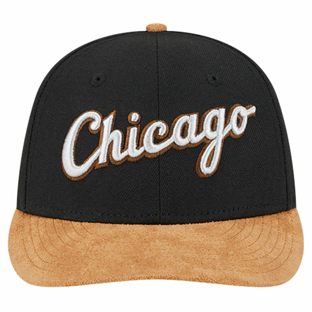 Chicago White Sox Team Suede Visor Low Profile 59FIFTY Fitted Hat Black | New Era