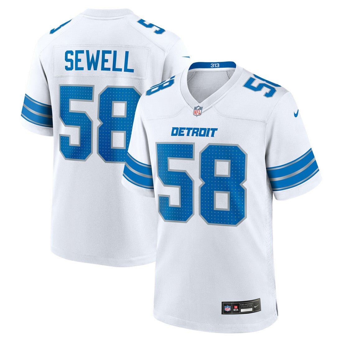 Penei Sewell Detroit Lions Game Jersey - White