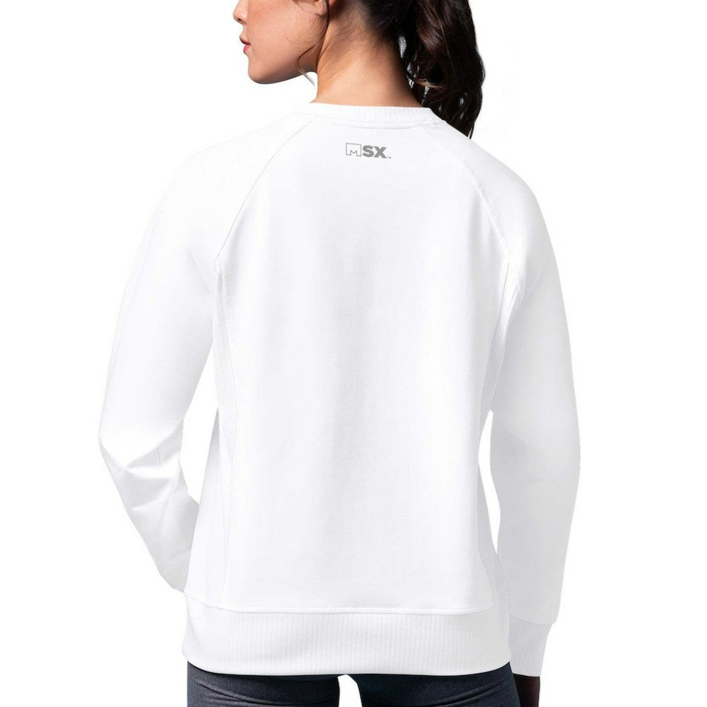 New Jersey Devils MSX by Michael Strahan Women's Millie Raglan Pullover Sweatshirt White