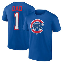 Chicago Cubs Father's Day #1 Dad T-Shirt Royal
