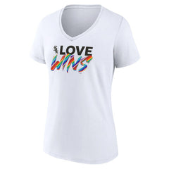 Chicago White Sox Women's Love Wins V-Neck T-Shirt White