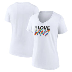 Colorado Rockies Women's Love Wins V-Neck T-Shirt White