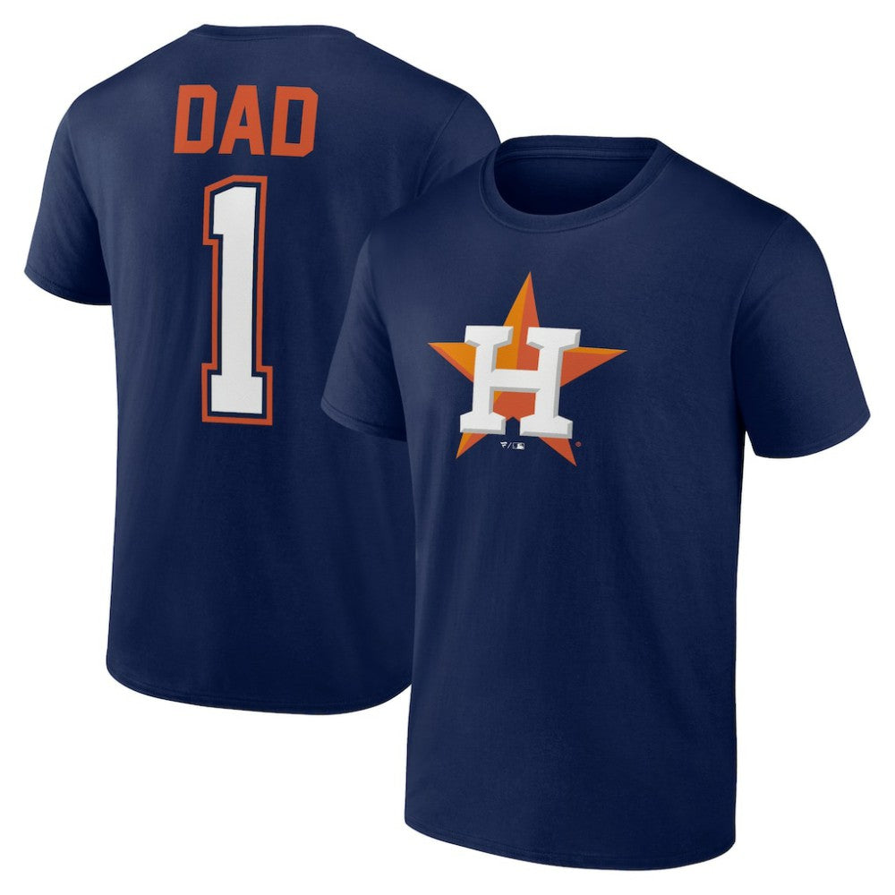 Houston Astros Father's Day #1 Dad T-Shirt Navy