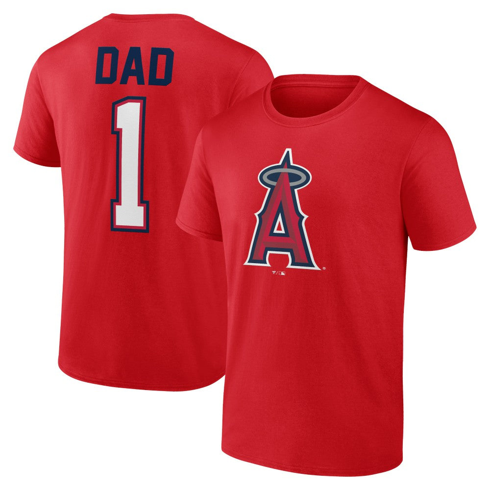 Los Angeles Angels Father's Day #1 Dad T-Shirt Red