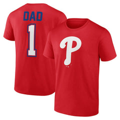 Philadelphia Phillies Father's Day #1 Dad T-Shirt Red