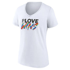 Pittsburgh Pirates Women's Love Wins V-Neck T-Shirt White