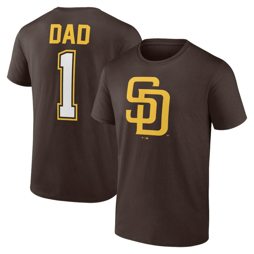 San Diego Padres Father's Day #1 Dad T-Shirt Brown