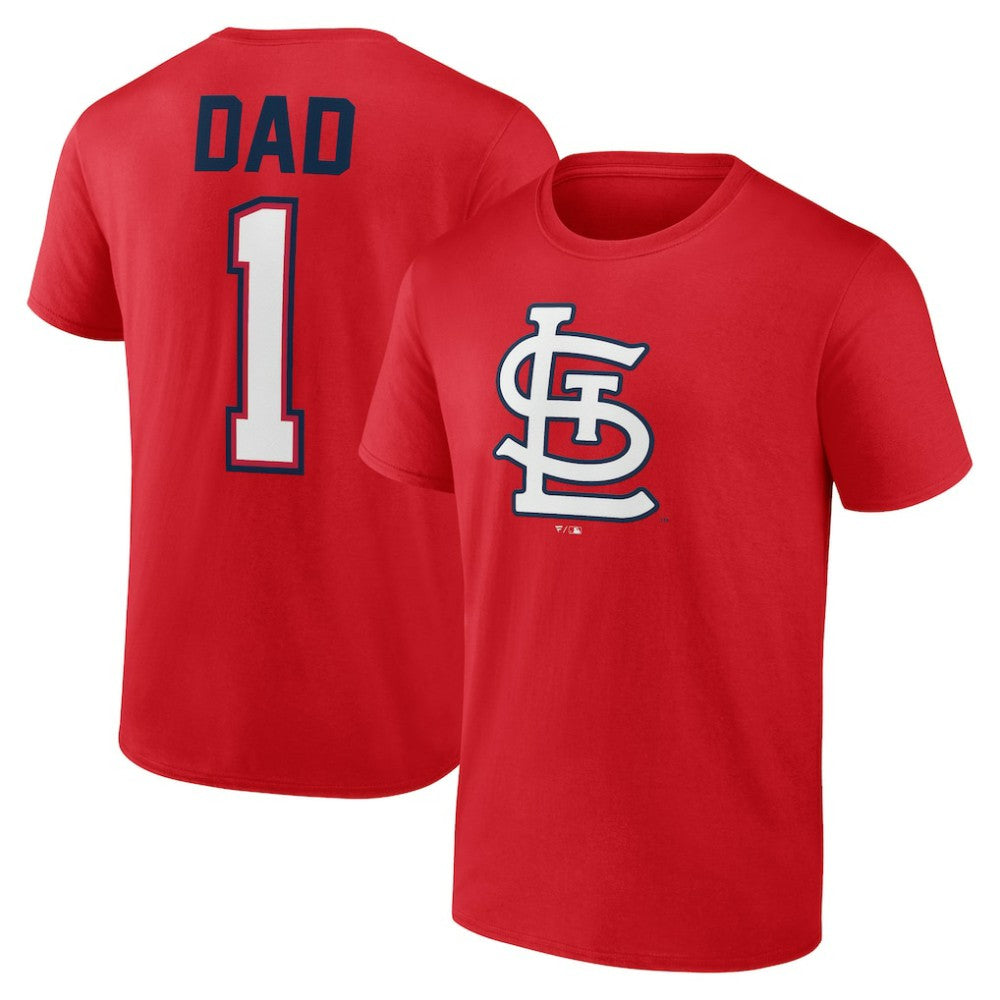 St. Louis Cardinals Father's Day #1 Dad T-Shirt Red