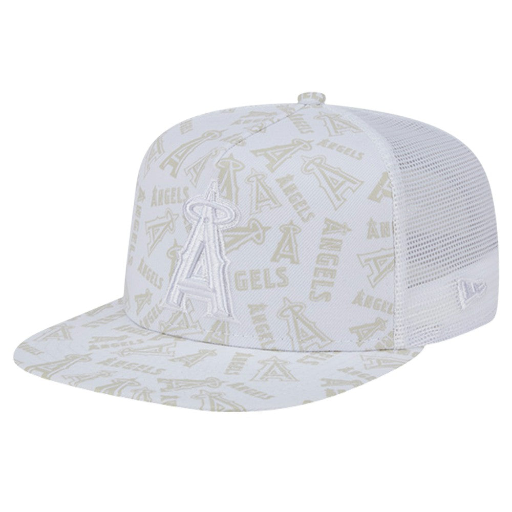 Los Angeles Angels Logo Dunes A-Frame Trucker 9FIFTY Snapback Hat White | New Era