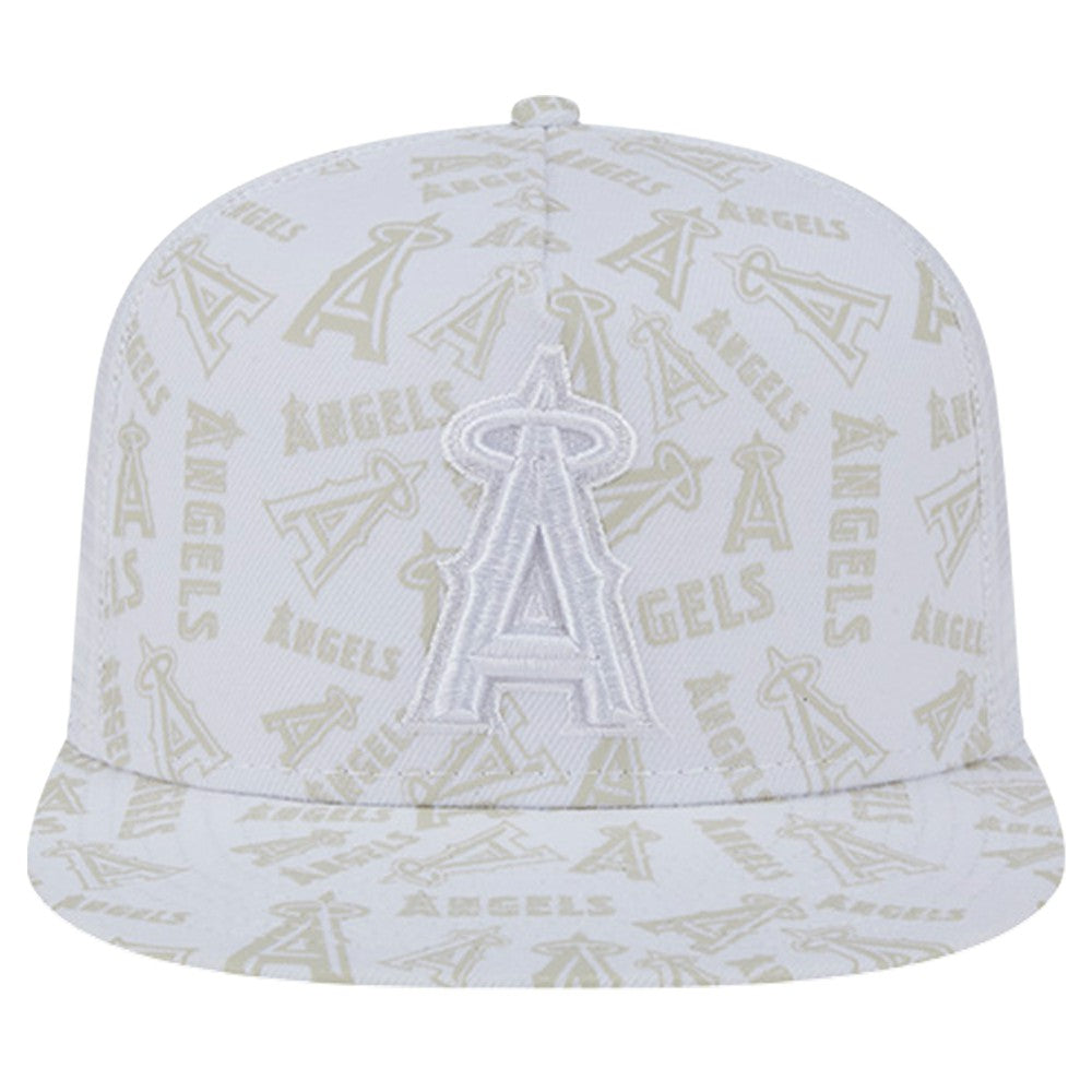 Los Angeles Angels Logo Dunes A-Frame Trucker 9FIFTY Snapback Hat White | New Era