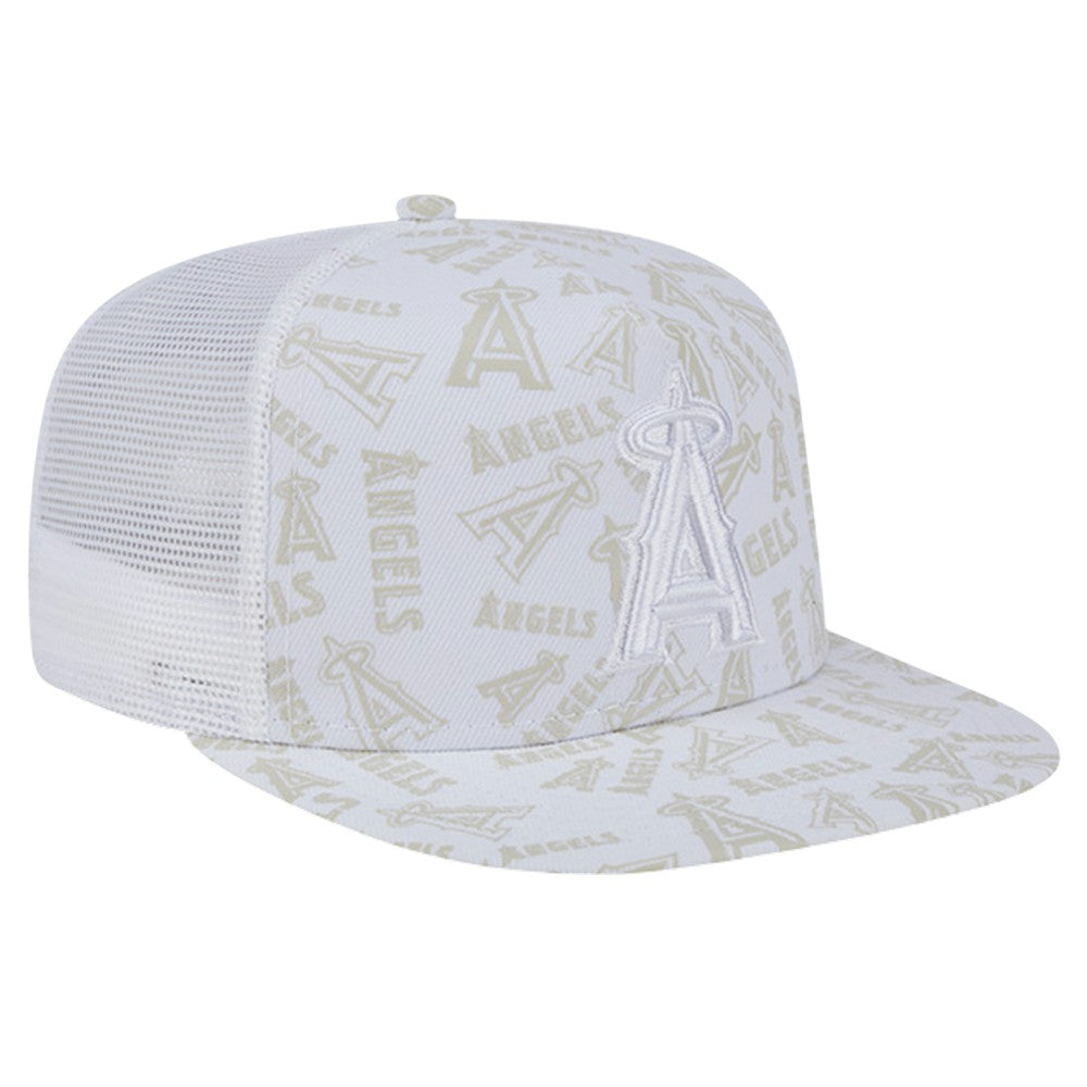 Los Angeles Angels Logo Dunes A-Frame Trucker 9FIFTY Snapback Hat White | New Era