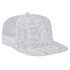 Los Angeles Angels Logo Dunes A-Frame Trucker 9FIFTY Snapback Hat White | New Era