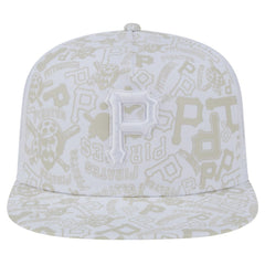 Pittsburgh Pirates Logo Dunes A-Frame Trucker 9FIFTY Snapback Hat White | New Era