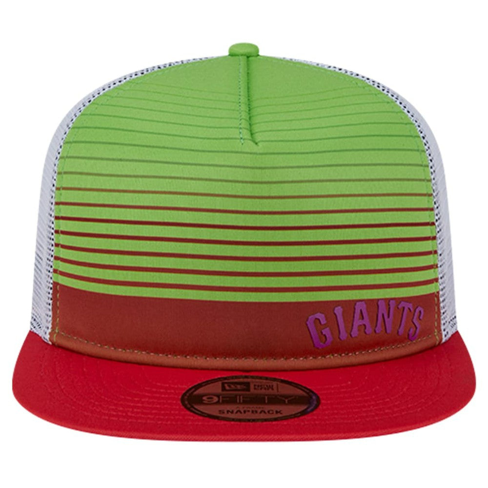 San Francisco Giants Neon Horizon A-Frame Trucker 9FIFTY Snapback Hat Red | New Era