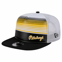 Pittsburgh Pirates Team Horizon 9FIFTY A-Frame Trucker Snapback Hat Black | New Era