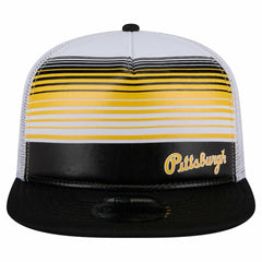 Pittsburgh Pirates Team Horizon 9FIFTY A-Frame Trucker Snapback Hat Black | New Era