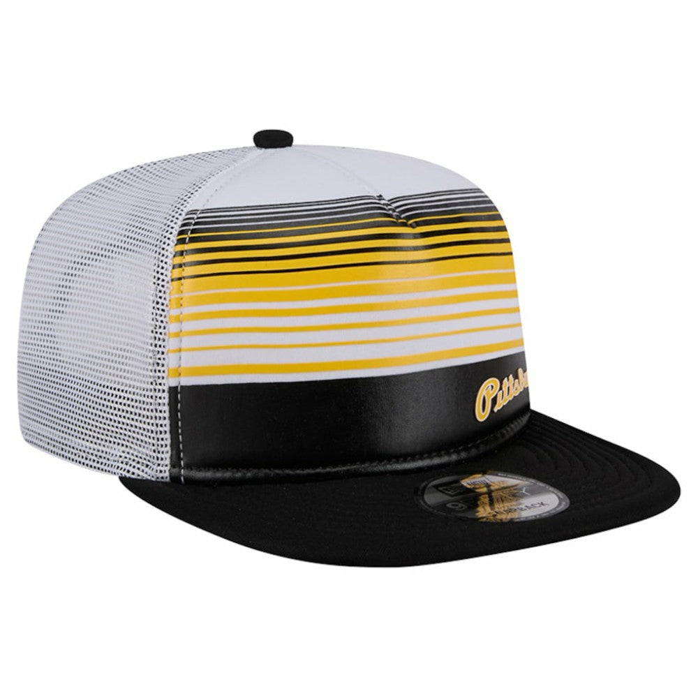 Pittsburgh Pirates Team Horizon 9FIFTY A-Frame Trucker Snapback Hat Black | New Era