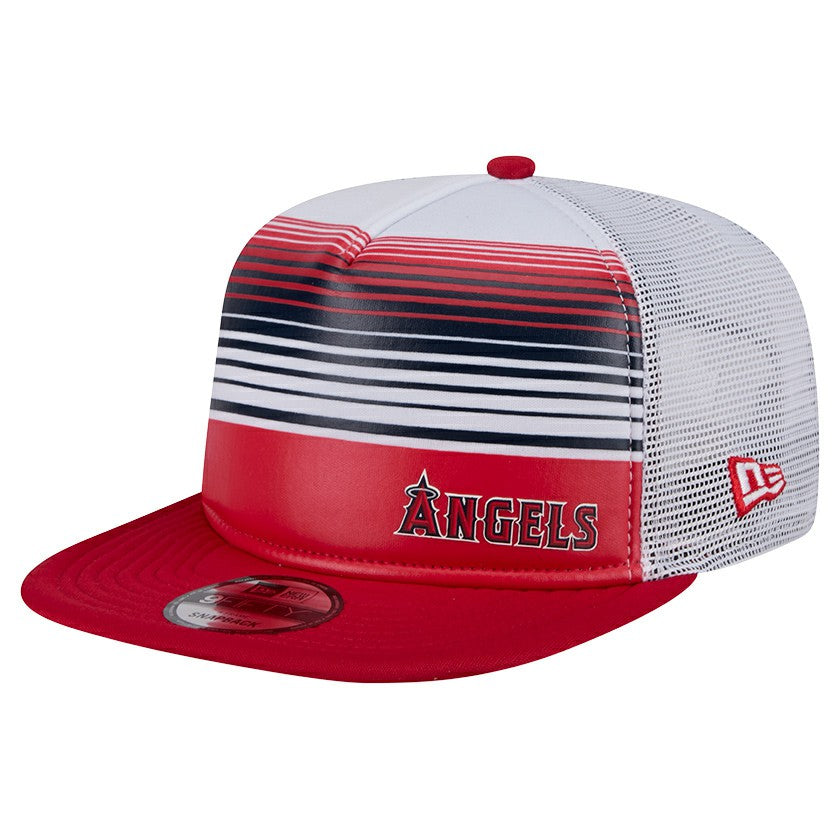 Los Angeles Angels Team Horizon 9FIFTY A-Frame Trucker Snapback Hat Red | New Era