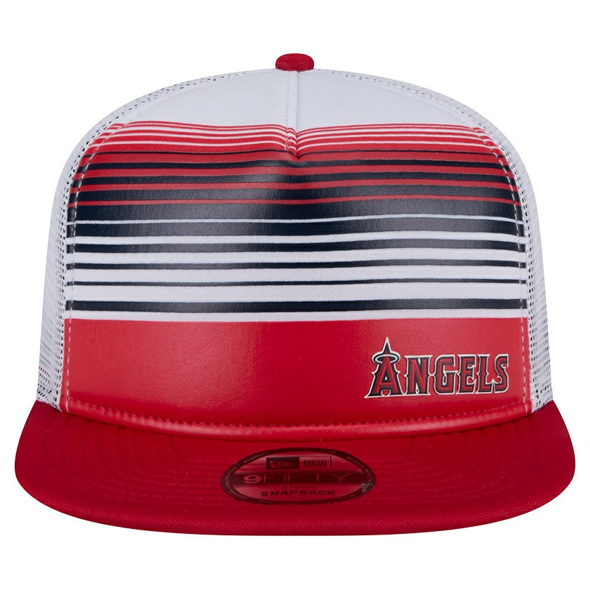Los Angeles Angels Team Horizon 9FIFTY A-Frame Trucker Snapback Hat Red | New Era