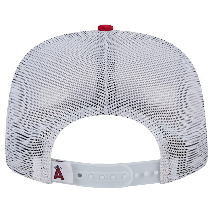 Los Angeles Angels Team Horizon 9FIFTY A-Frame Trucker Snapback Hat Red | New Era