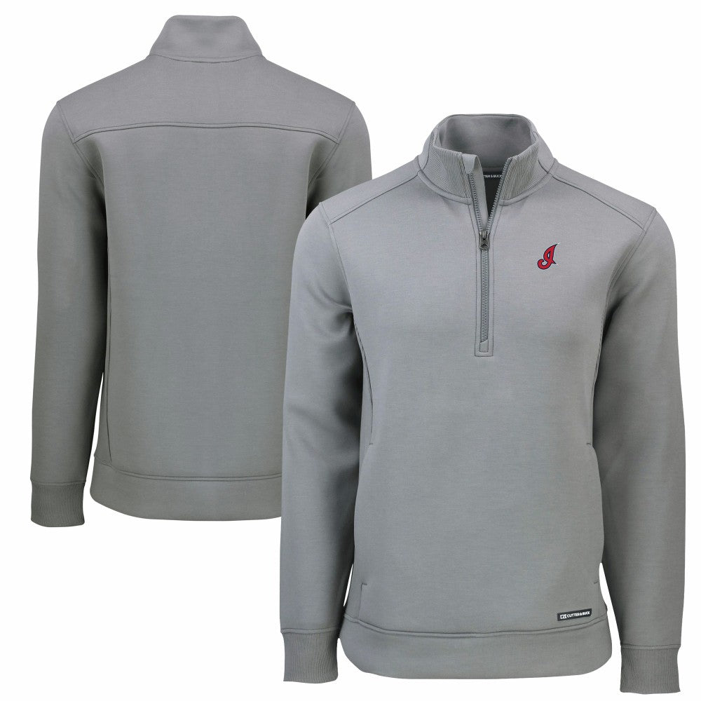Cleveland Guardians Cutter & Buck Cooperstown Collection Roam Eco Recycled Quarter-Zip Pullover Gray