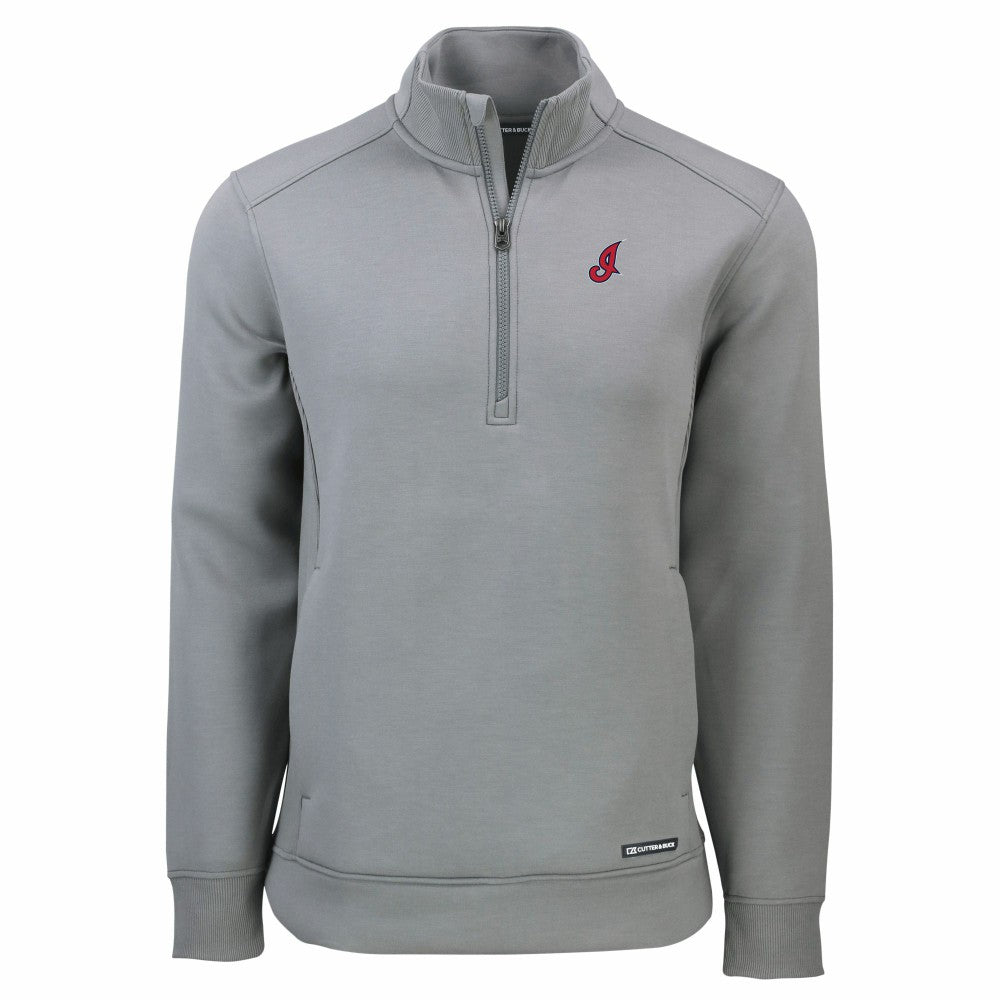 Cleveland Guardians Cutter & Buck Cooperstown Collection Roam Eco Recycled Quarter-Zip Pullover Gray