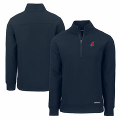 Cleveland Guardians Cutter & Buck Cooperstown Collection Roam Eco Recycled Quarter-Zip Pullover Navy