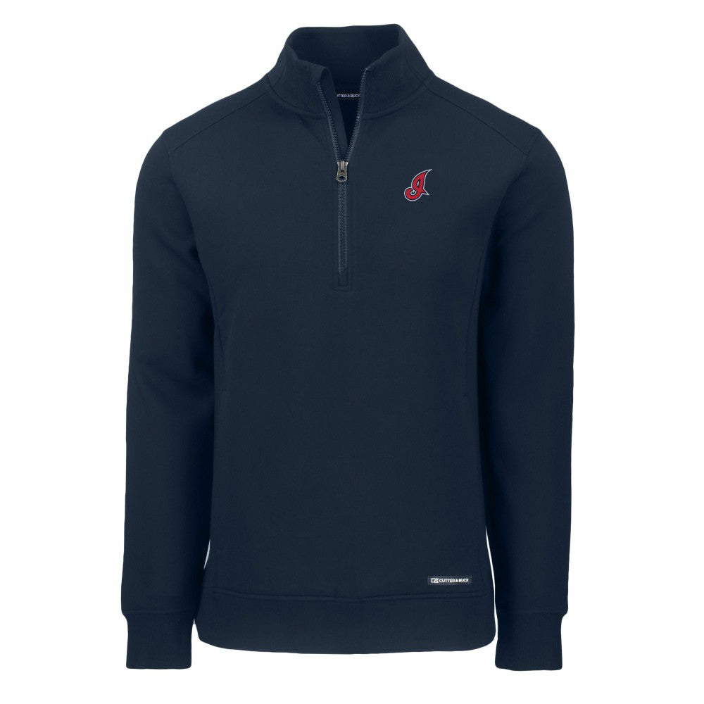Cleveland Guardians Cutter & Buck Cooperstown Collection Roam Eco Recycled Quarter-Zip Pullover Navy