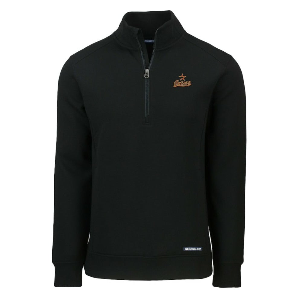 Houston Astros Cutter & Buck Cooperstown Collection Roam Eco Recycled Quarter-Zip Pullover Black