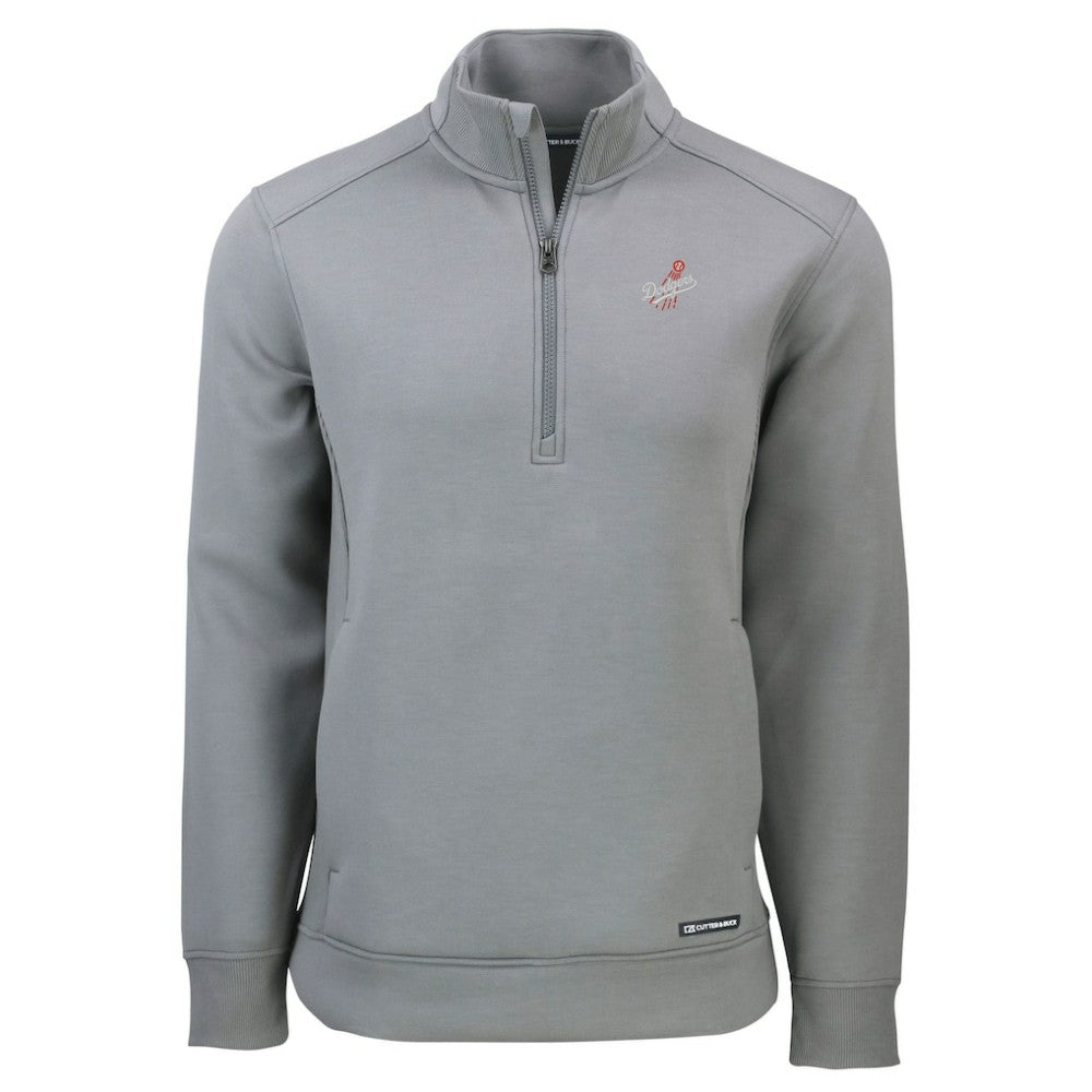 Los Angeles Dodgers Cutter & Buck Cooperstown Collection Roam Eco Recycled Quarter-Zip Pullover Gray
