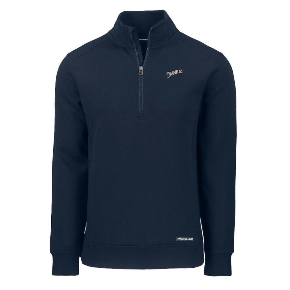San Diego Padres Cutter & Buck Cooperstown Collection Roam Eco Recycled Quarter-Zip Pullover Navy