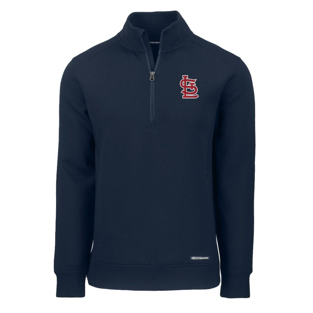 St. Louis Cardinals Cutter & Buck Cooperstown Collection Roam Eco Recycled Quarter-Zip Pullover Navy