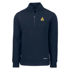 Seattle Mariners Cutter & Buck Cooperstown Collection Roam Eco Recycled Quarter-Zip Pullover Navy