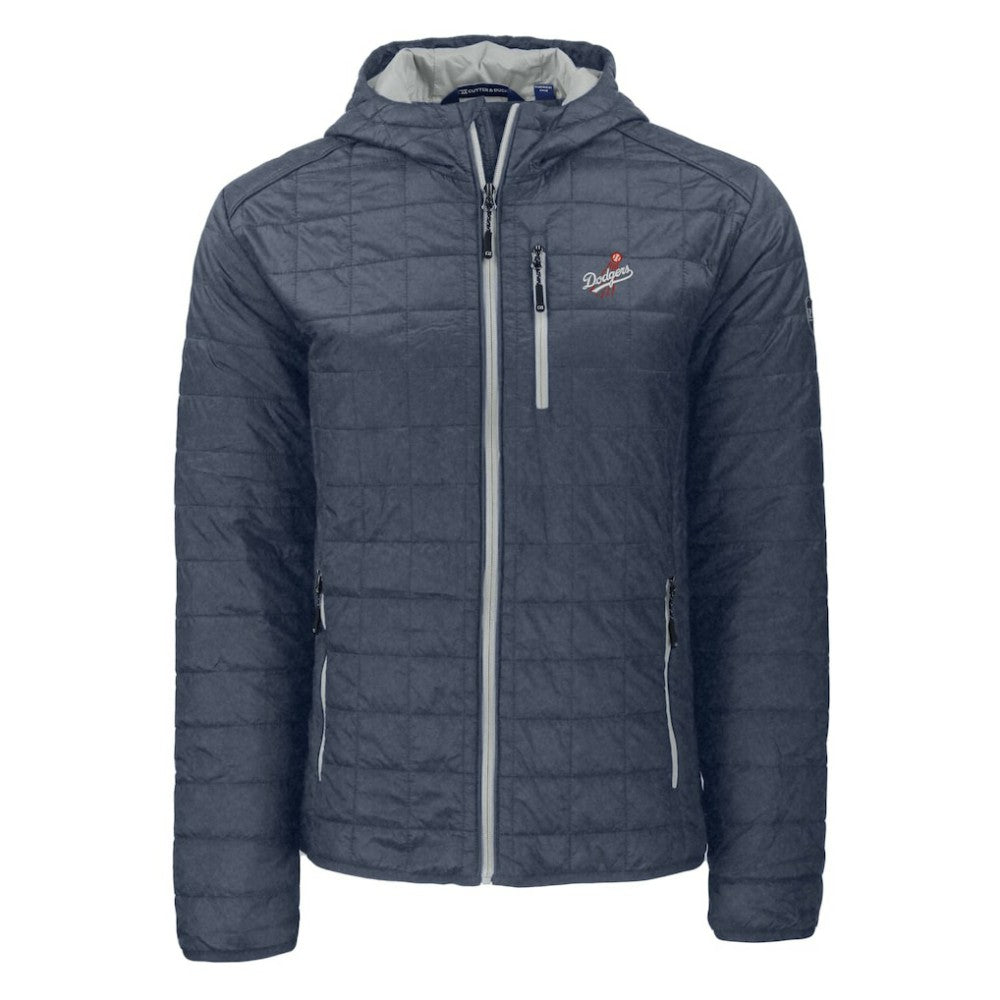 Los Angeles Dodgers Cutter & Buck Cooperstown Collection Rainier Primaloft Eco Full-Zip Hooded Jacket Anthracite