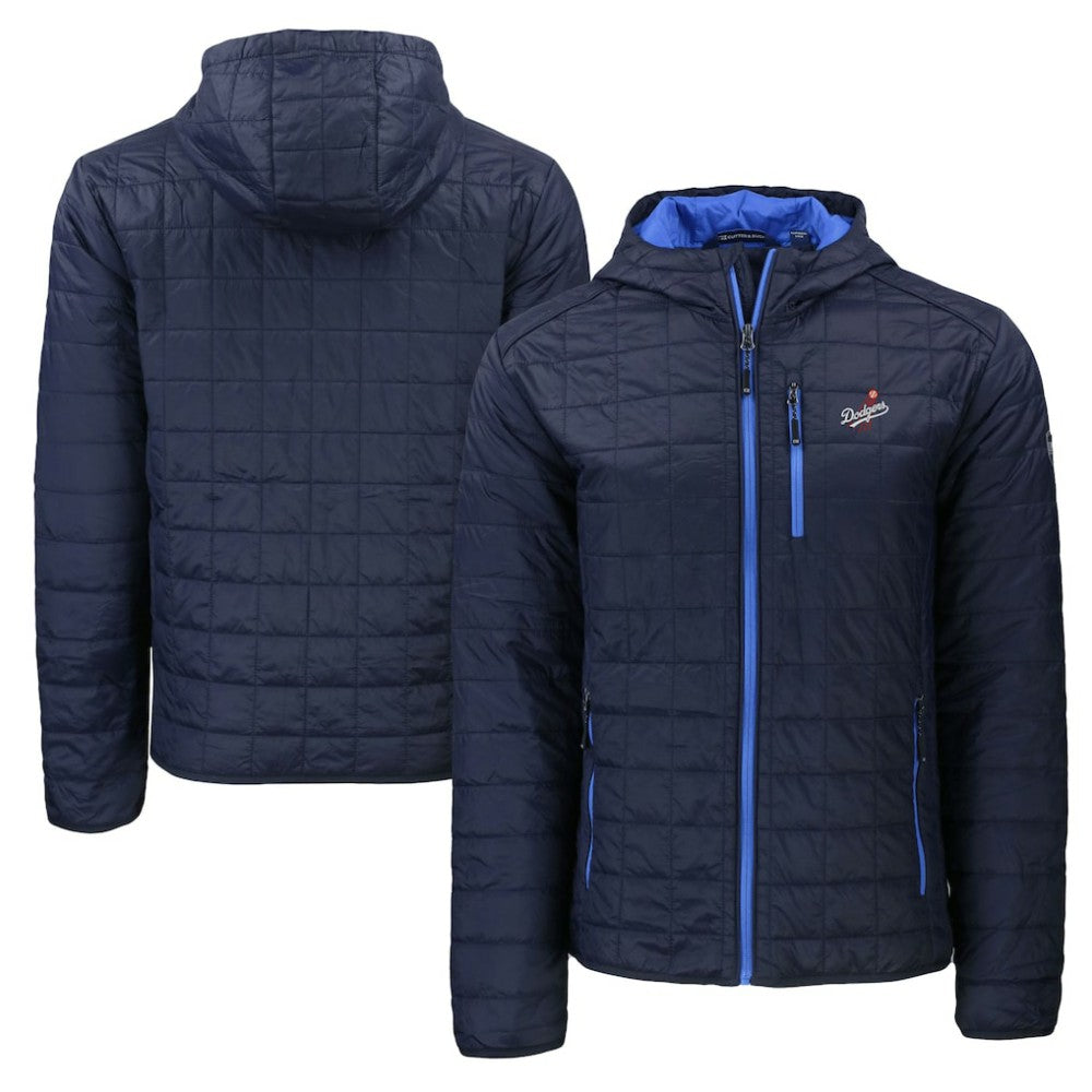 Los Angeles Dodgers Cutter & Buck Cooperstown Collection Rainier Primaloft Eco Full-Zip Hooded Jacket Navy