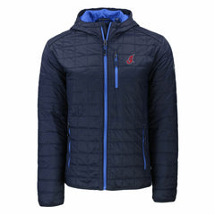 Cleveland Guardians Cutter & Buck Cooperstown Collection Rainier Primaloft Eco Full-Zip Hooded Jacket Navy