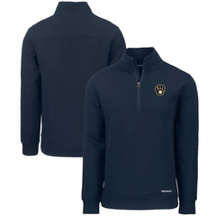 Milwaukee Brewers Cutter & Buck Roam Eco Recycled Quarter-Zip Pullover Navy