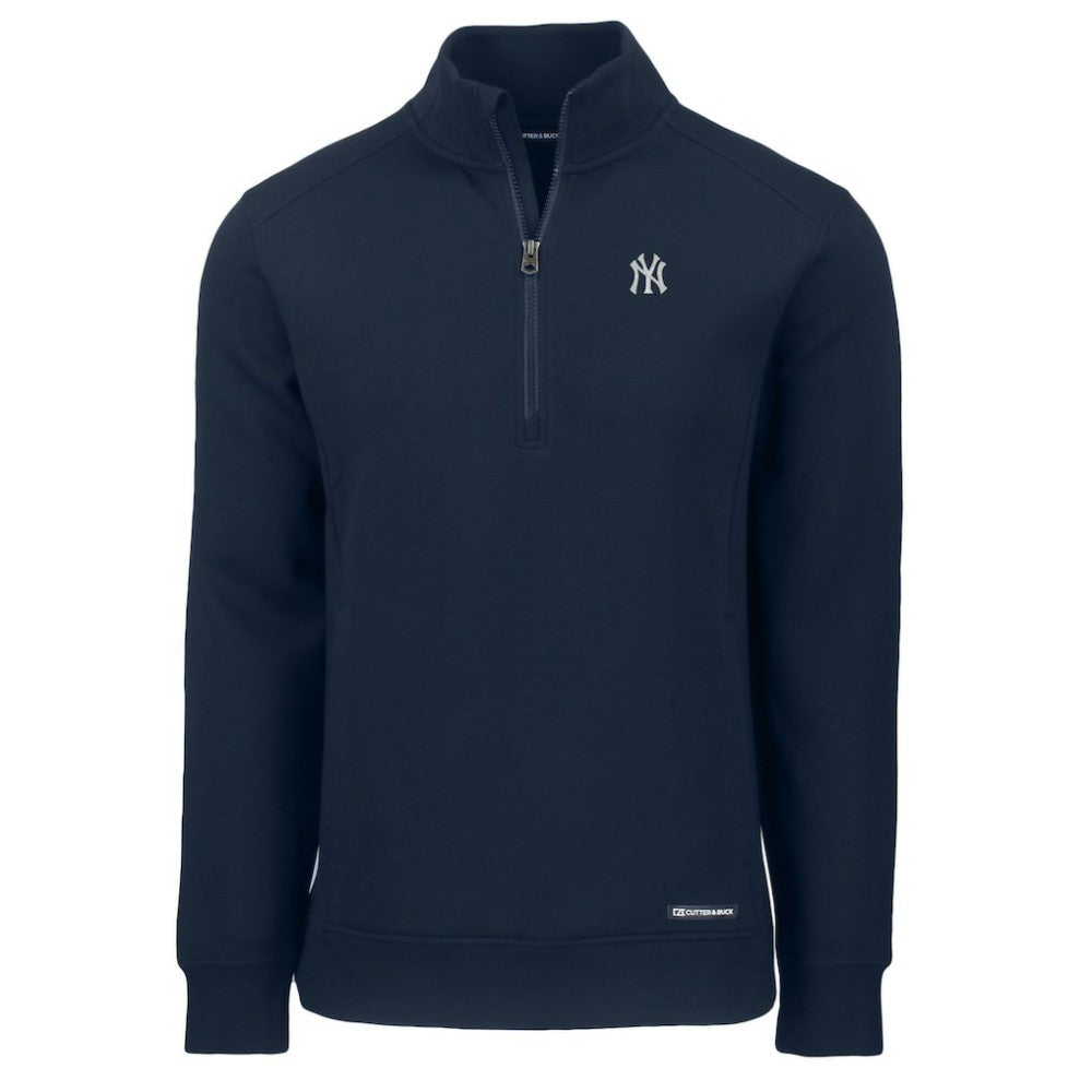 New York Yankees Cutter & Buck Roam Eco Recycled Quarter-Zip Pullover Navy
