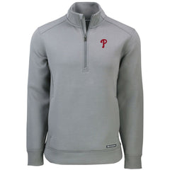 Philadelphia Phillies Cutter & Buck Roam Eco Recycled Quarter-Zip Pullover Gray