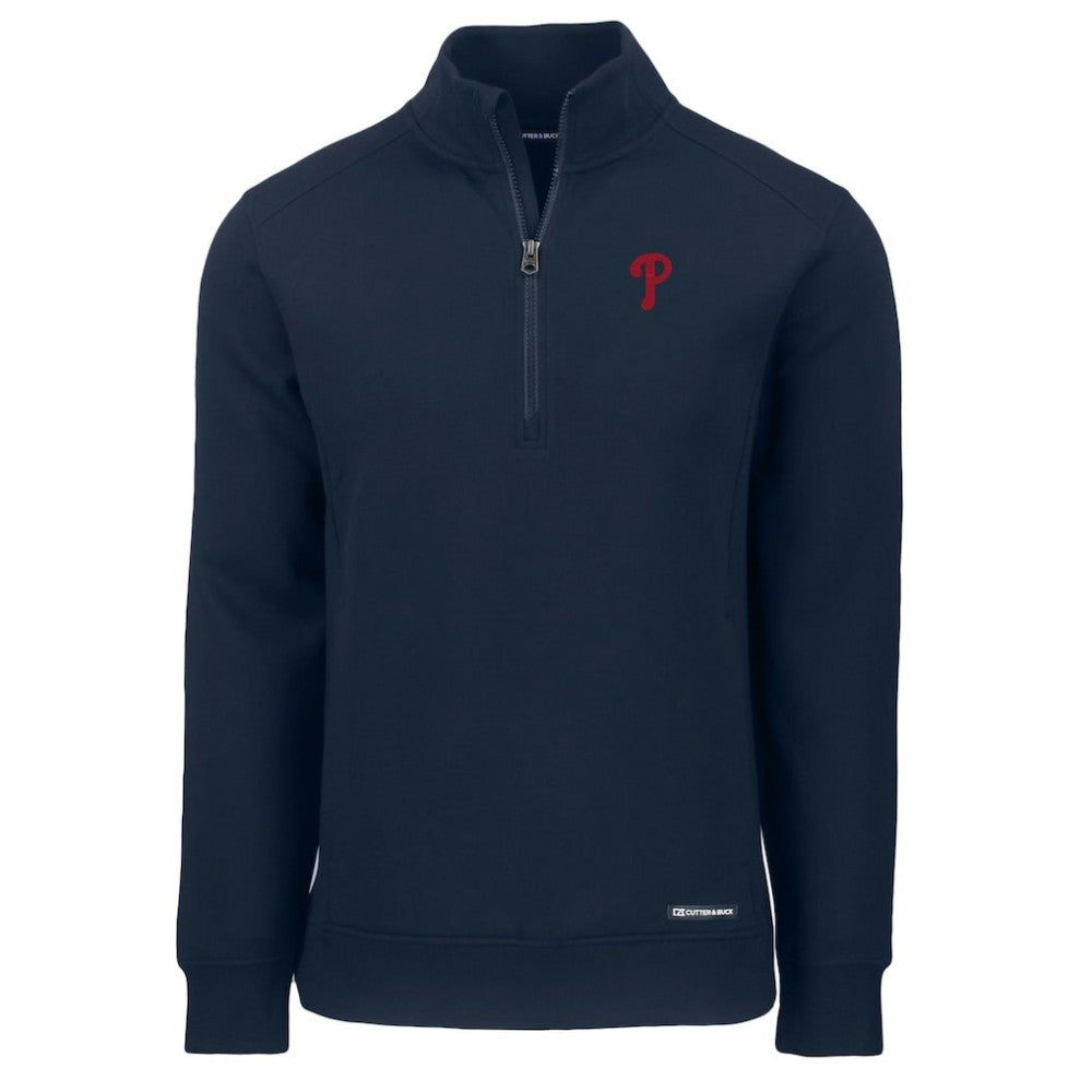 Philadelphia Phillies Cutter & Buck Roam Eco Recycled Quarter-Zip Pullover Navy