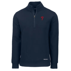 Philadelphia Phillies Cutter & Buck Roam Eco Recycled Quarter-Zip Pullover Navy