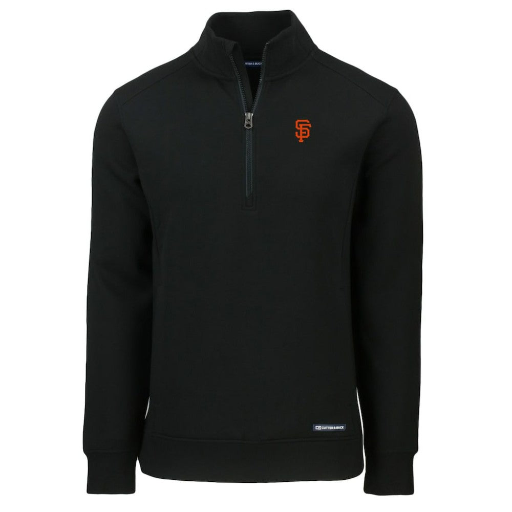 San Francisco Giants Cutter & Buck Roam Eco Recycled Quarter-Zip Pullover Black