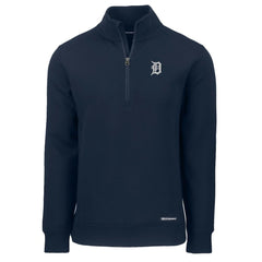 Detroit Tigers Cutter & Buck Roam Eco Recycled Quarter-Zip Pullover Navy