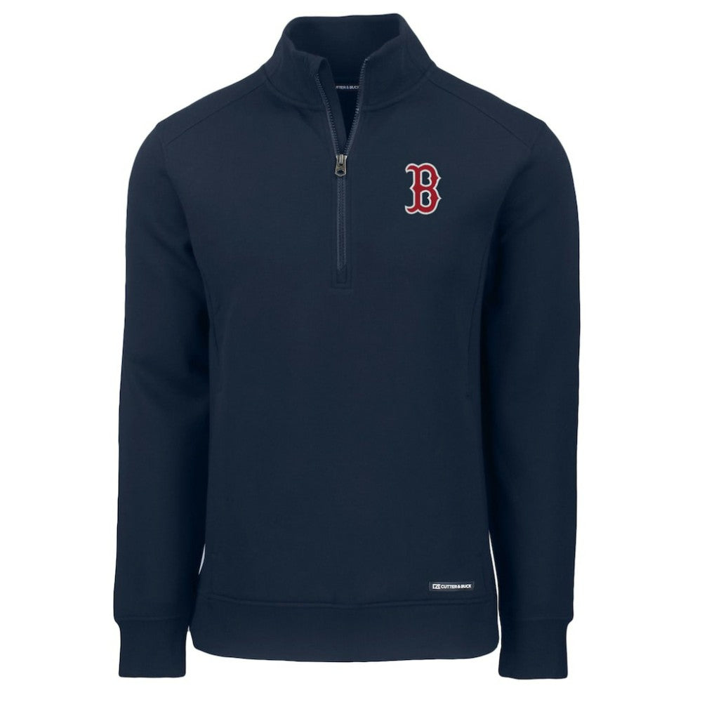 Boston Red Sox Cutter & Buck Roam Eco Recycled Quarter-Zip Pullover Navy